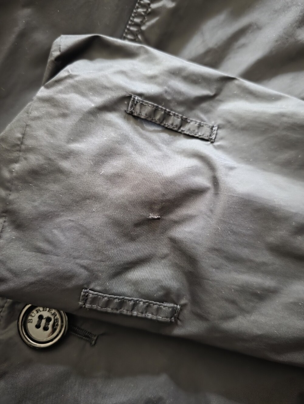 Burberry Black Double-Breasted Trench / Raincoat Size 10 US - Picture 7 of 15